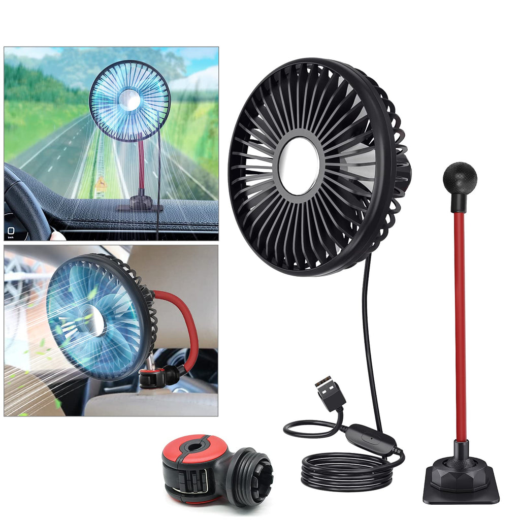 Ventilateur Appui-Tête Voiture USB — Refroidissement Siège Arrière 3 Vitesses