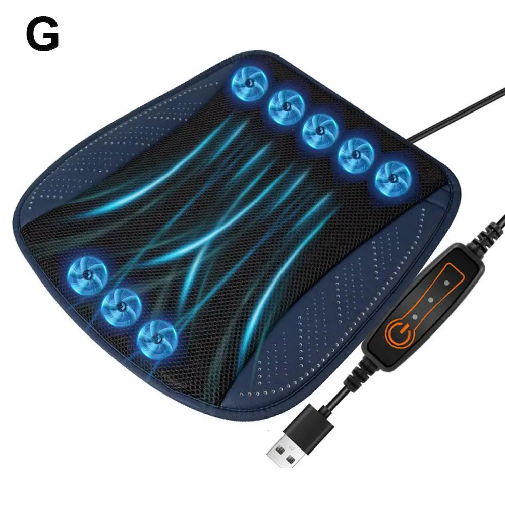 Coussin Refroidissement Siège Voiture USB — 5 ou 8 Ventilateurs Été