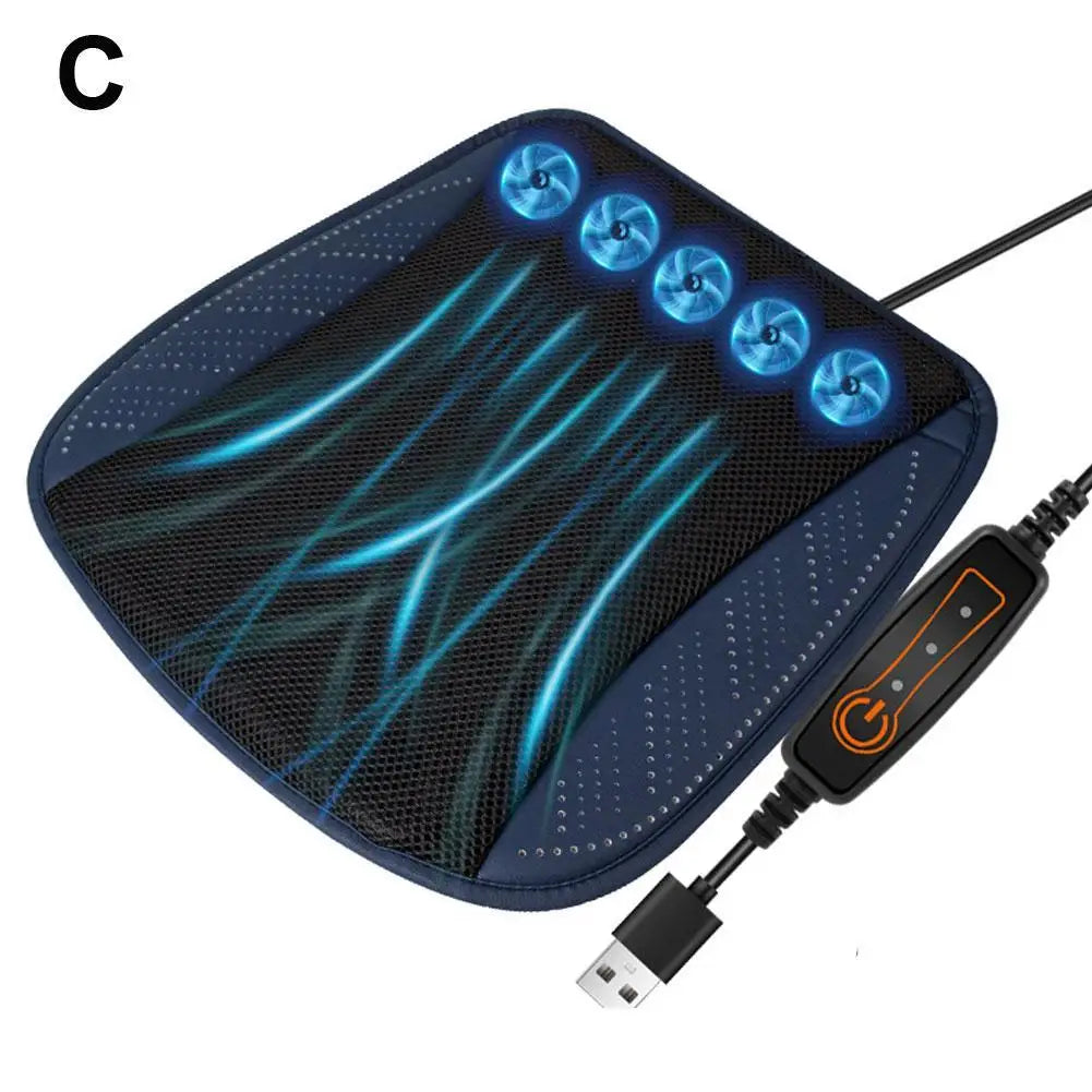 Coussin Refroidissement Siège Voiture USB — 5 ou 8 Ventilateurs Été