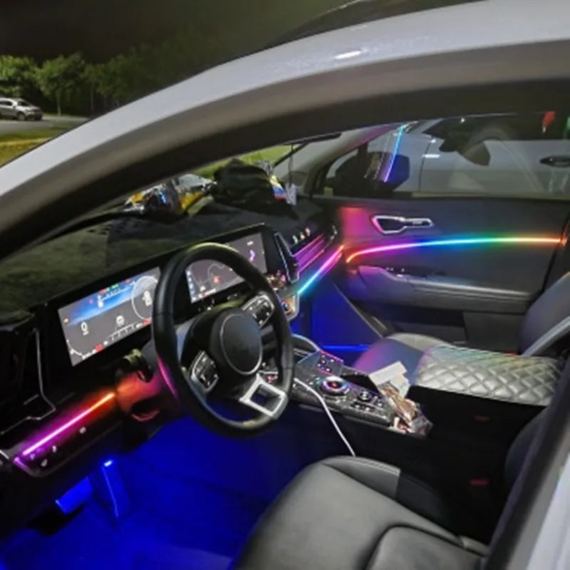 Kit Éclairage LED Intérieur Voiture RVB — App, Musique & Télécommande