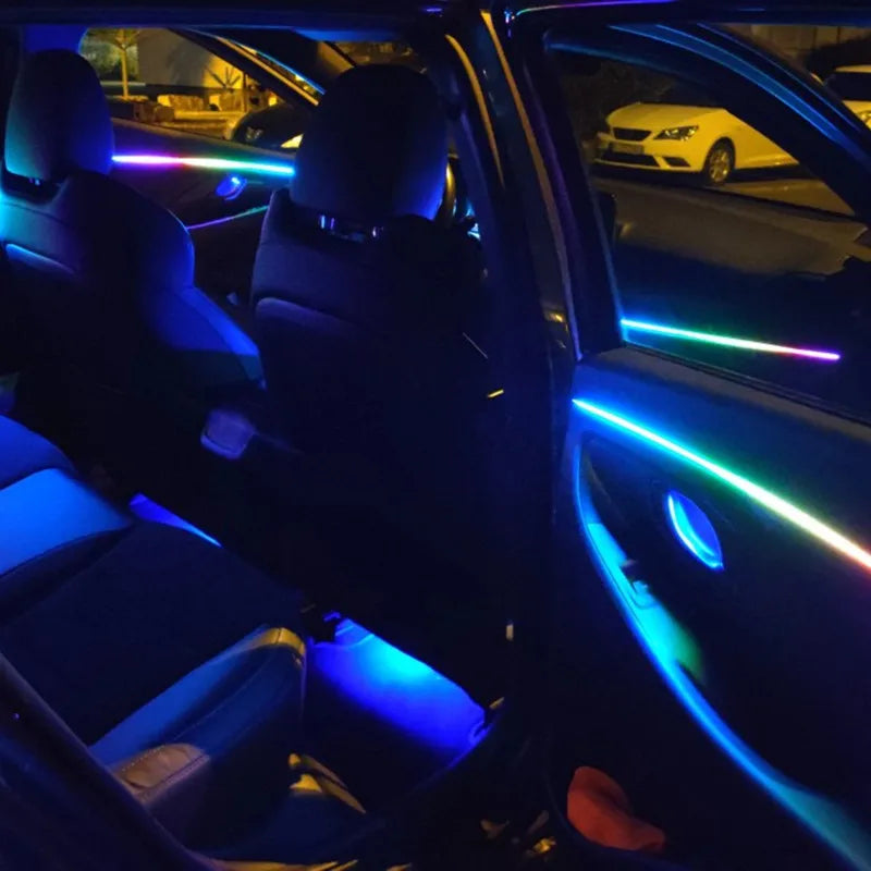 Kit Éclairage LED Intérieur Voiture RVB — App, Musique & Télécommande