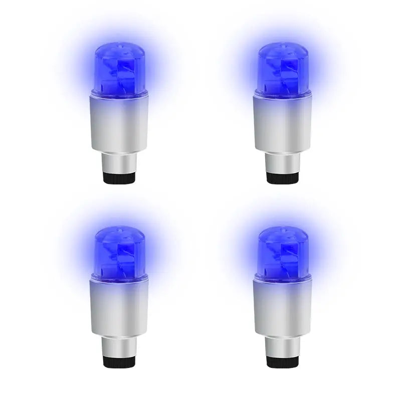 Bouchons de Valve LED Voiture — Lot de 4, Éclairage Roue Automatique