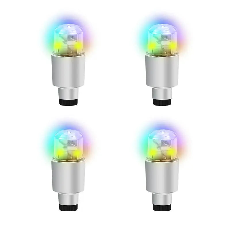 Bouchons de Valve LED Voiture — Lot de 4, Éclairage Roue Automatique