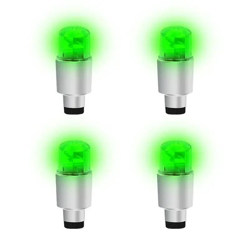 Bouchons de Valve LED Voiture — Lot de 4, Éclairage Roue Automatique