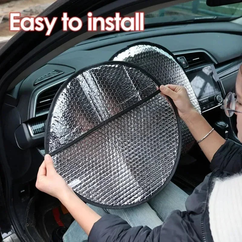 Cache-Volant Solaire Voiture — Aluminium Réfléchissant Anti-UV Pliable