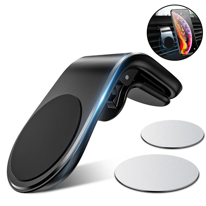 Support Téléphone Voiture Magnétique — Rotation 360° Grille d'Aération