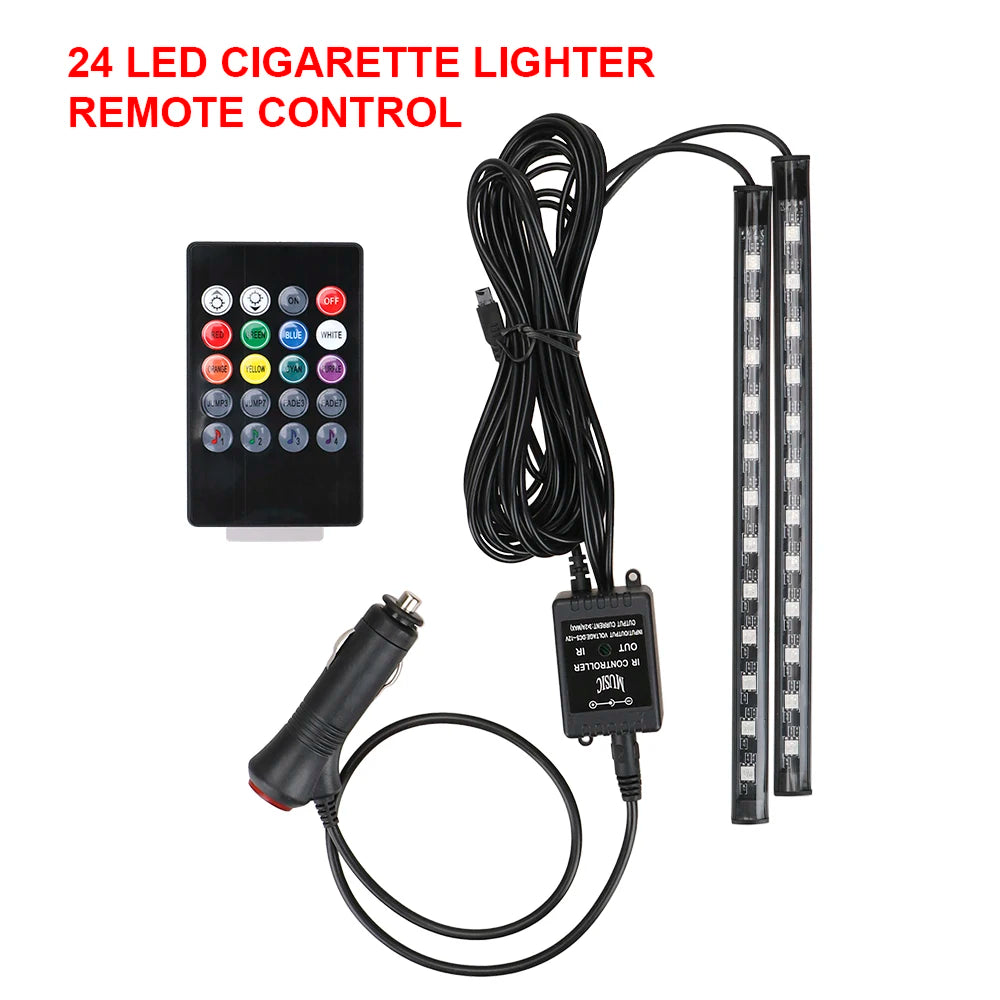 Éclairage LED Intérieur Voiture — Télécommande & Commande Vocale