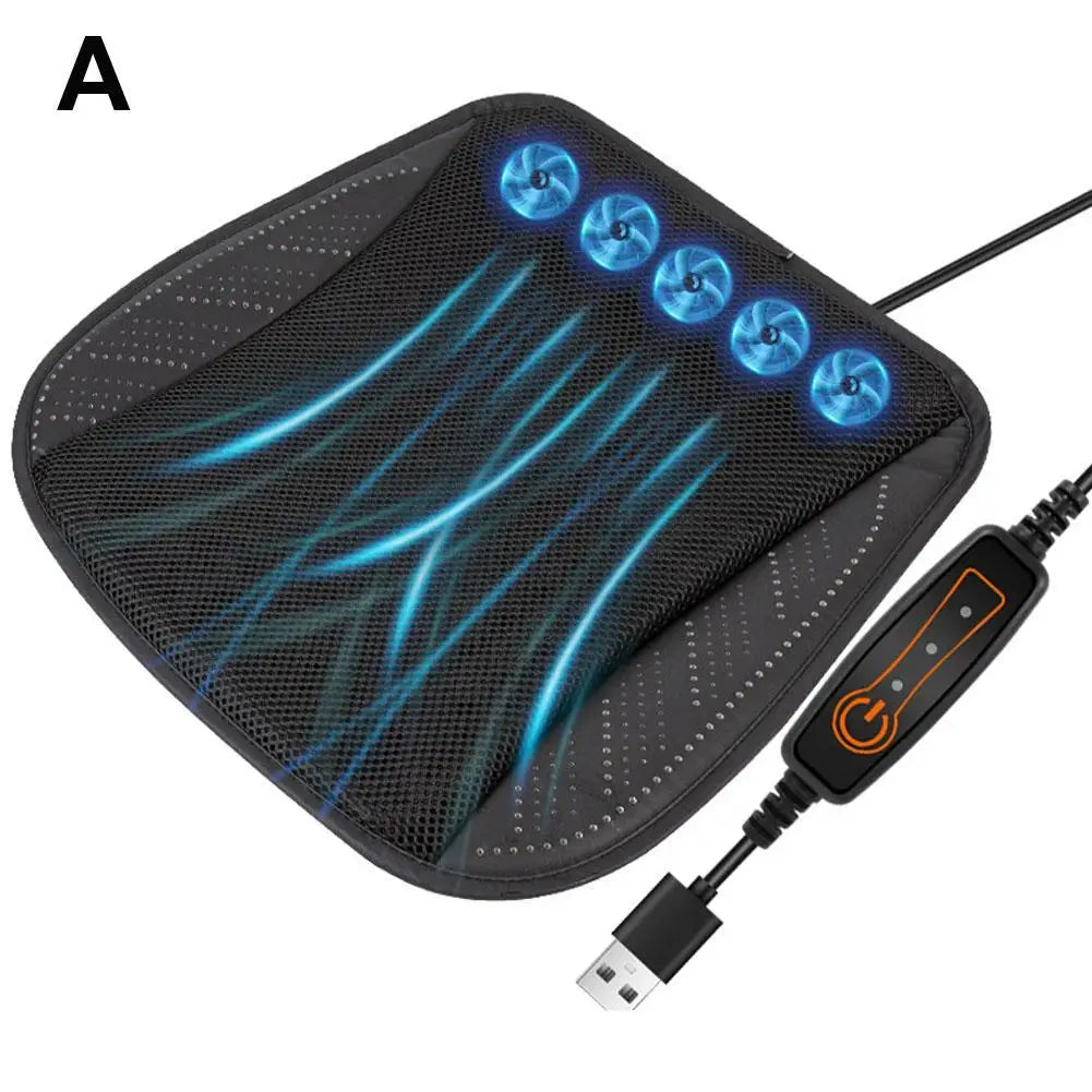 Coussin Refroidissement Siège Voiture USB — 5 ou 8 Ventilateurs Été