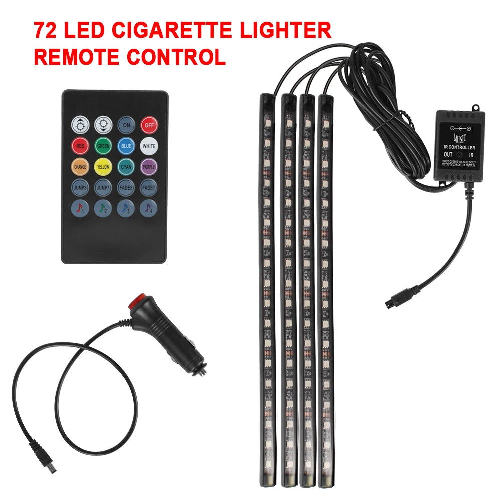 Éclairage LED Intérieur Voiture — Télécommande & Commande Vocale