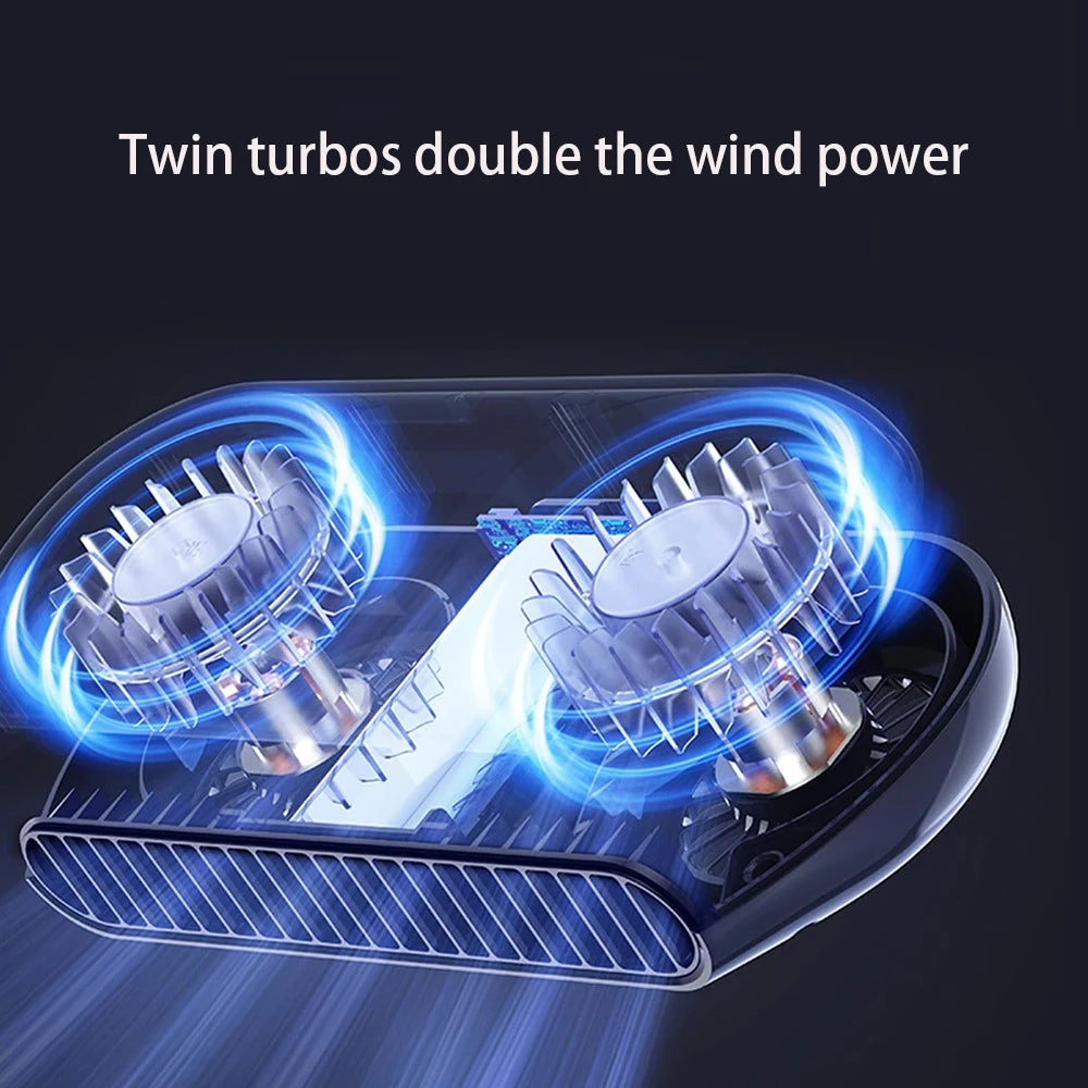 Mini Ventilateur Double Turbine Voiture USB 5V — Refroidissement Portable 4 Vitesses
