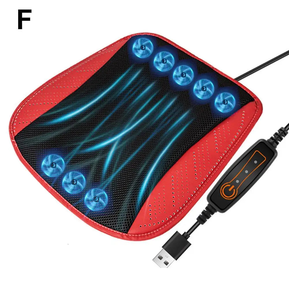 Coussin Refroidissement Siège Voiture USB — 5 ou 8 Ventilateurs Été