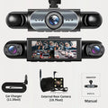 Dashcam Voiture 4 Caméras 360° — Vision Nocturne & Surveillance 24/7