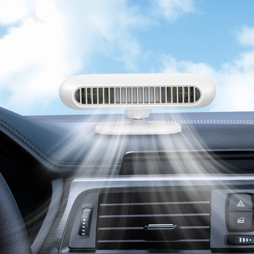 Mini Ventilateur Double Turbine Voiture USB 5V — Refroidissement Portable 4 Vitesses
