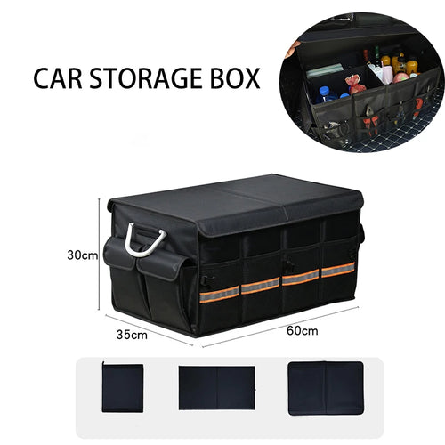 Boîte de Rangement Coffre Voiture Pliable 66L — Robuste & Antidérapante