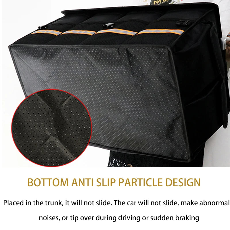 Boîte de Rangement Coffre Voiture Pliable 66L — Robuste & Antidérapante