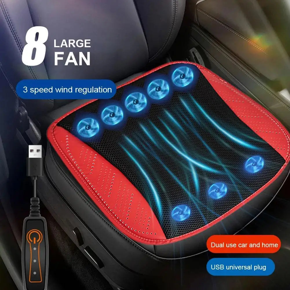 Coussin Refroidissement Siège Voiture USB — 5 ou 8 Ventilateurs Été