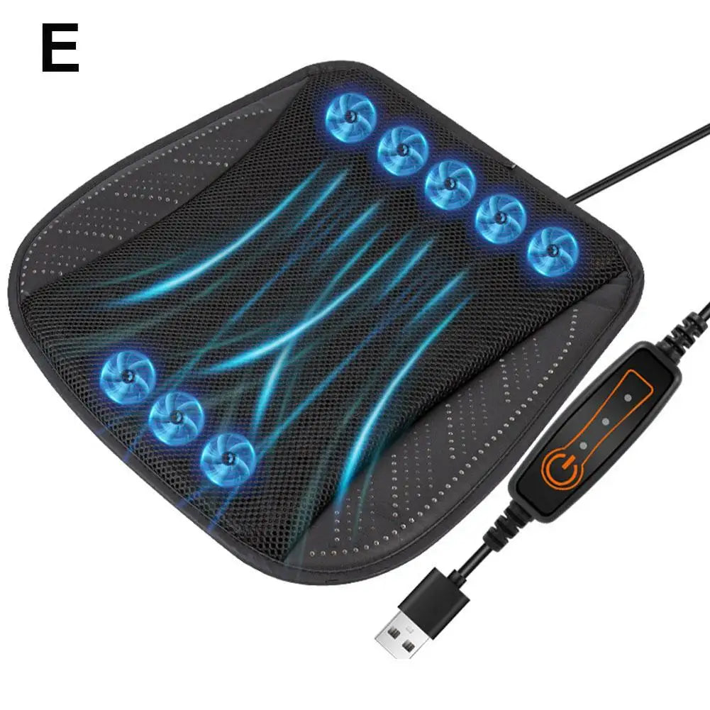 Coussin Refroidissement Siège Voiture USB — 5 ou 8 Ventilateurs Été