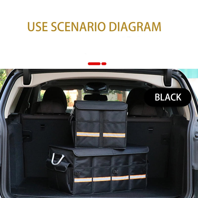 Boîte de Rangement Coffre Voiture Pliable 66L — Robuste & Antidérapante