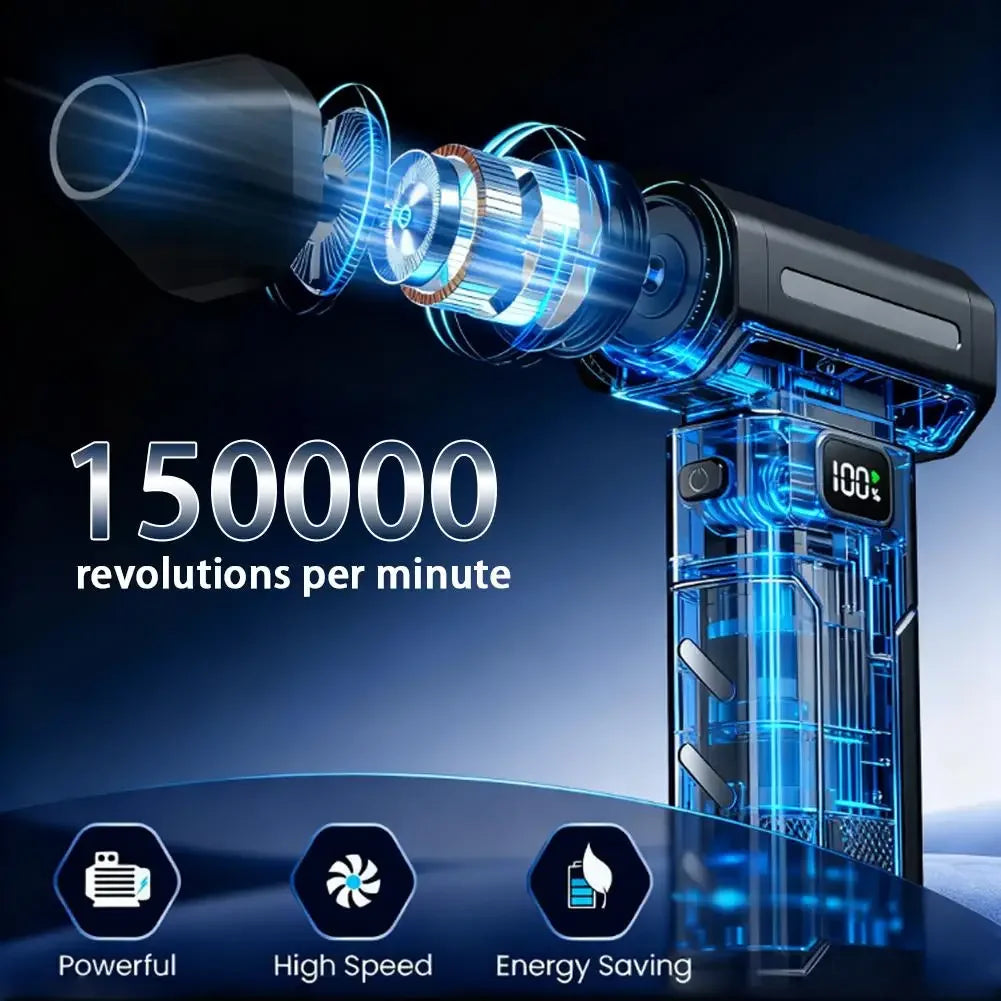 Souffleur Turbo Jet Sans Fil X8 — 150 000 tr/min, Nettoyage Puissant