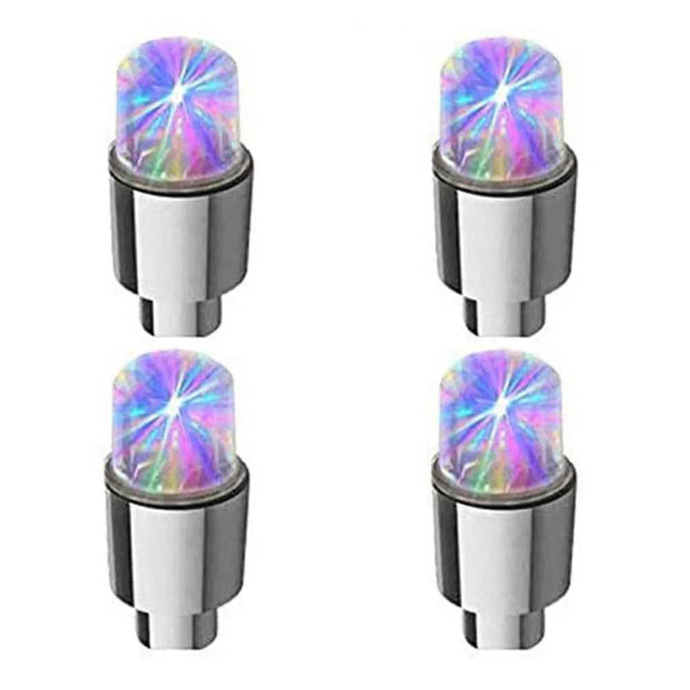 Bouchons de Valve LED Voiture — Lot de 4, Éclairage Roue Automatique