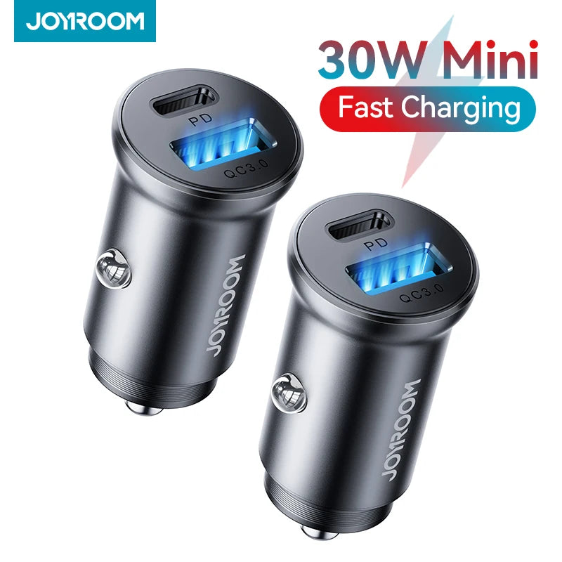 Chargeur Voiture Joyroom 30W — Charge Rapide USB-C & QC 3.0
