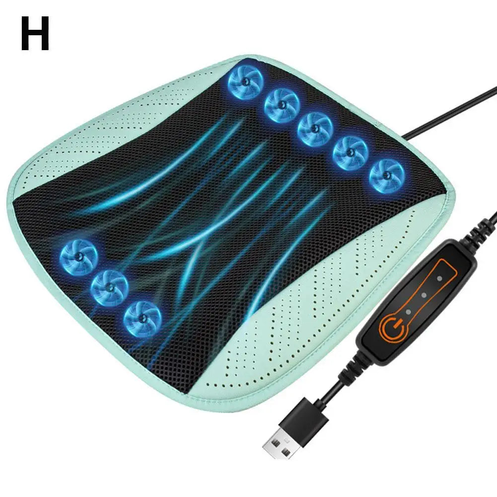 Coussin Refroidissement Siège Voiture USB — 5 ou 8 Ventilateurs Été