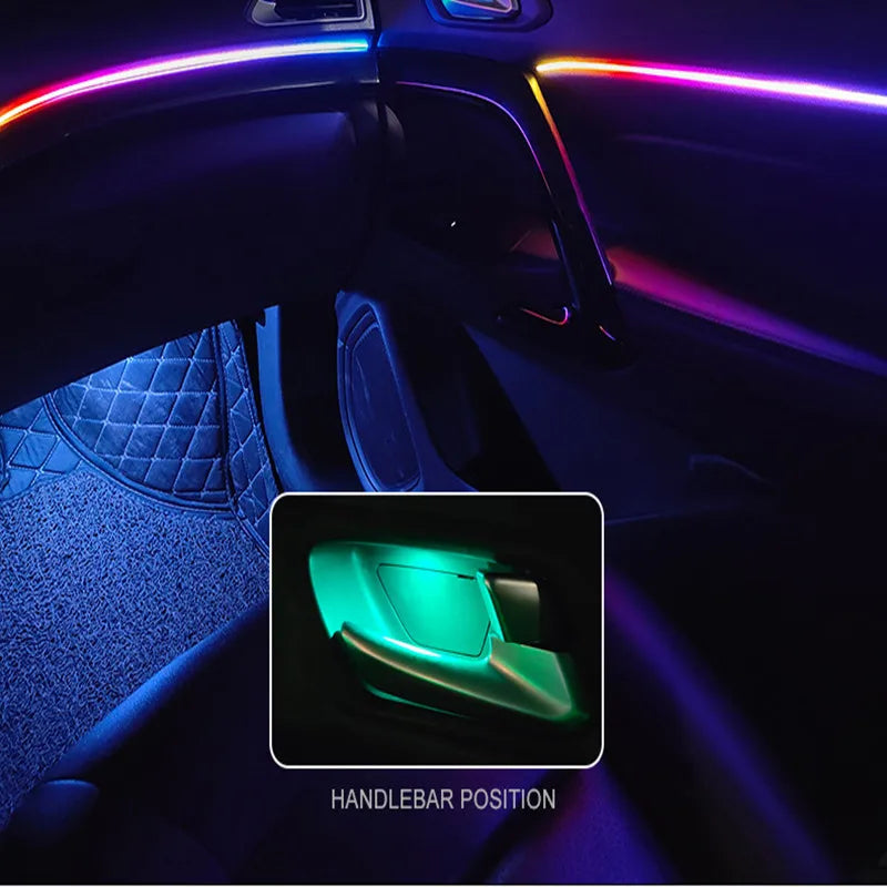 Kit Éclairage LED Intérieur Voiture RVB — App, Musique & Télécommande