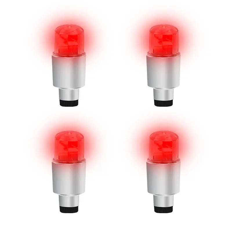 Bouchons de Valve LED Voiture — Lot de 4, Éclairage Roue Automatique