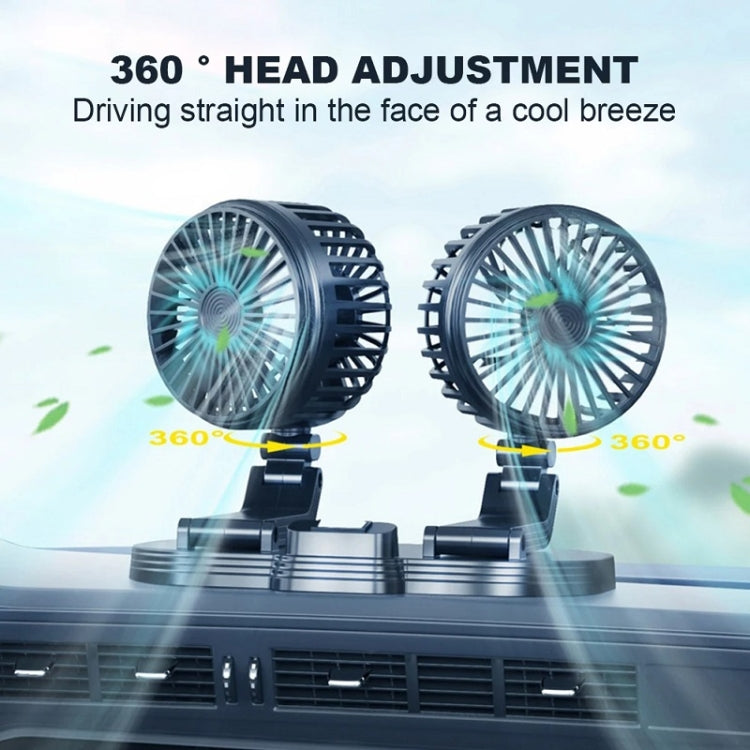 Mini Ventilateur Double Turbine Voiture USB 5V — Refroidissement Portable 4 Vitesses