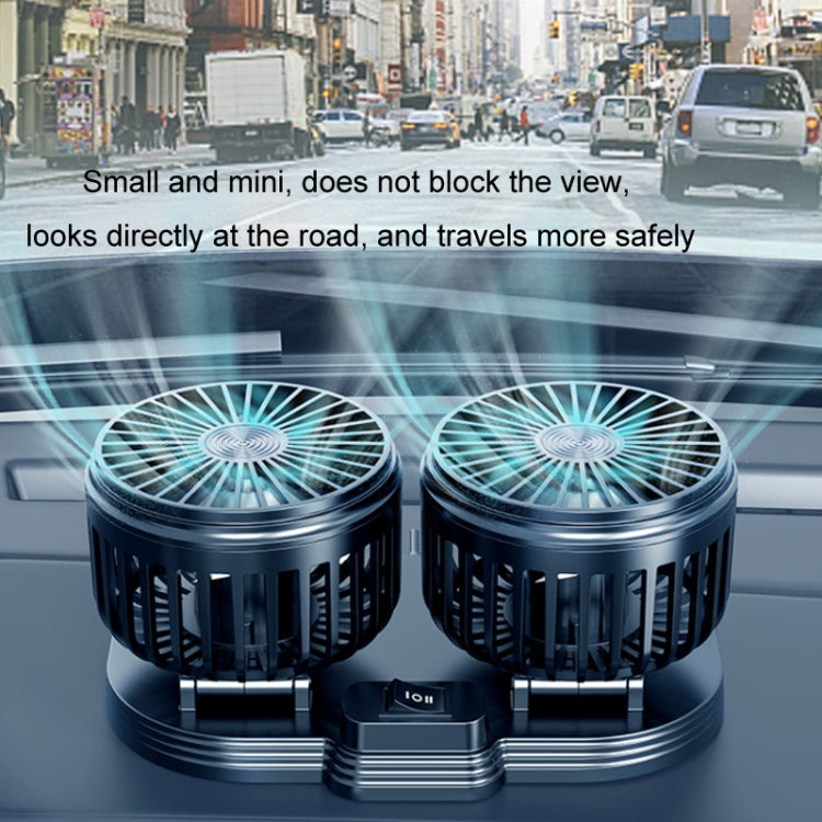Mini Ventilateur Double Turbine Voiture USB 5V — Refroidissement Portable 4 Vitesses
